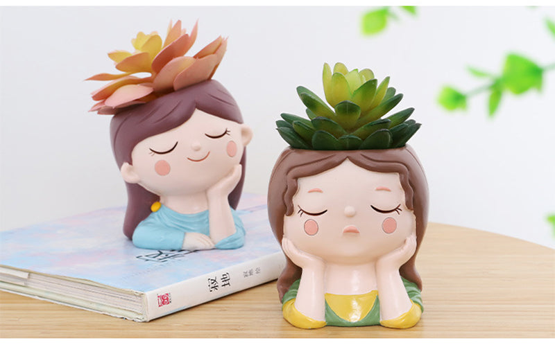 Hand-Painted Miniature Resin Succulent Pots – Durable Desktop Flower Pot Set for Indoor Gardening Plants