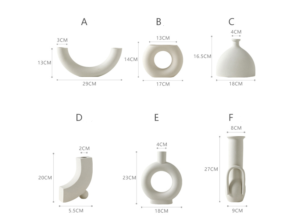 Nordic Minimalist Ceramic Vase Set – Modern Abstract Home Decor