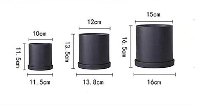 Modern Ceramic Indoor Flower Pot with Matching Drip Tray – Round Glazed Plant Pot with Drainage Hole