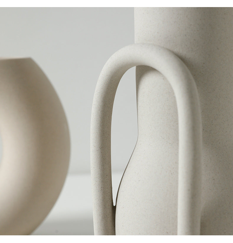 Nordic Minimalist Ceramic Vase Set – Modern Abstract Home Decor