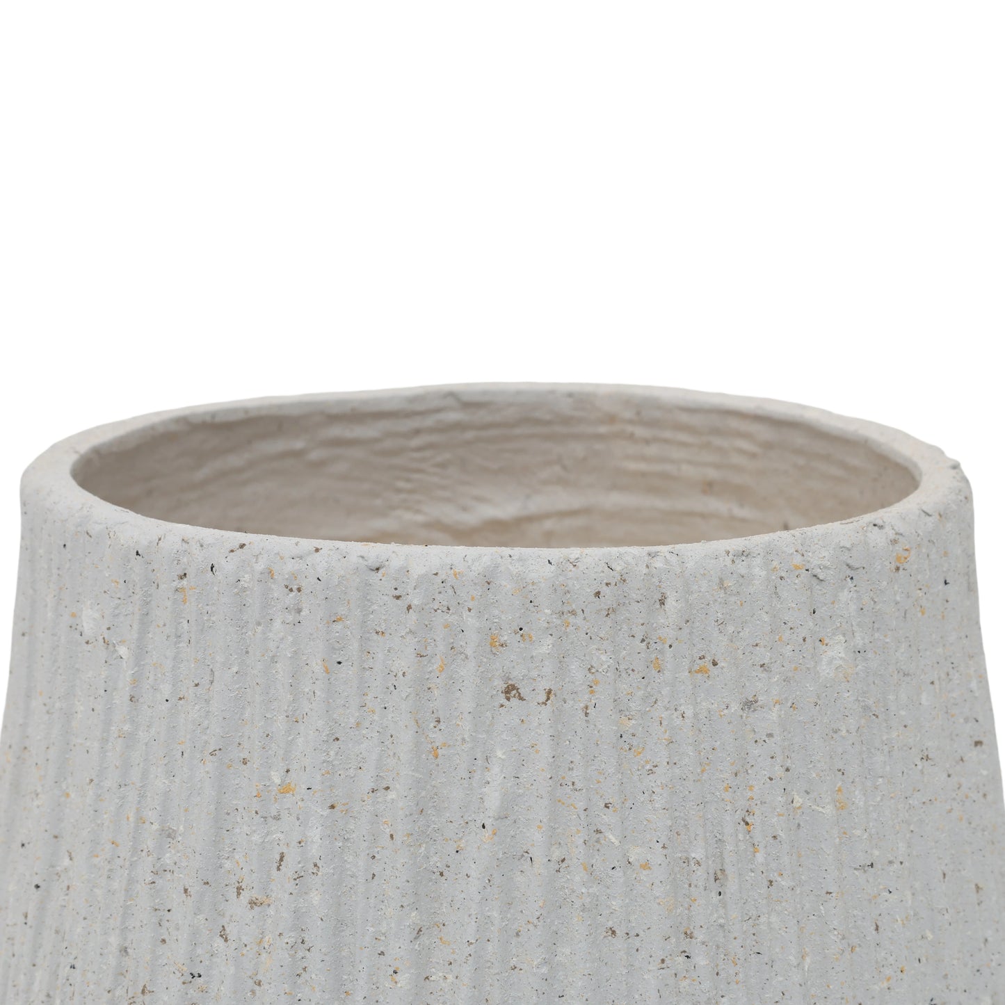 11-Inch Round Magnesium Oxide Planter with Cement Texture – Large Indoor & Outdoor Plant Pot with Drainage Holes