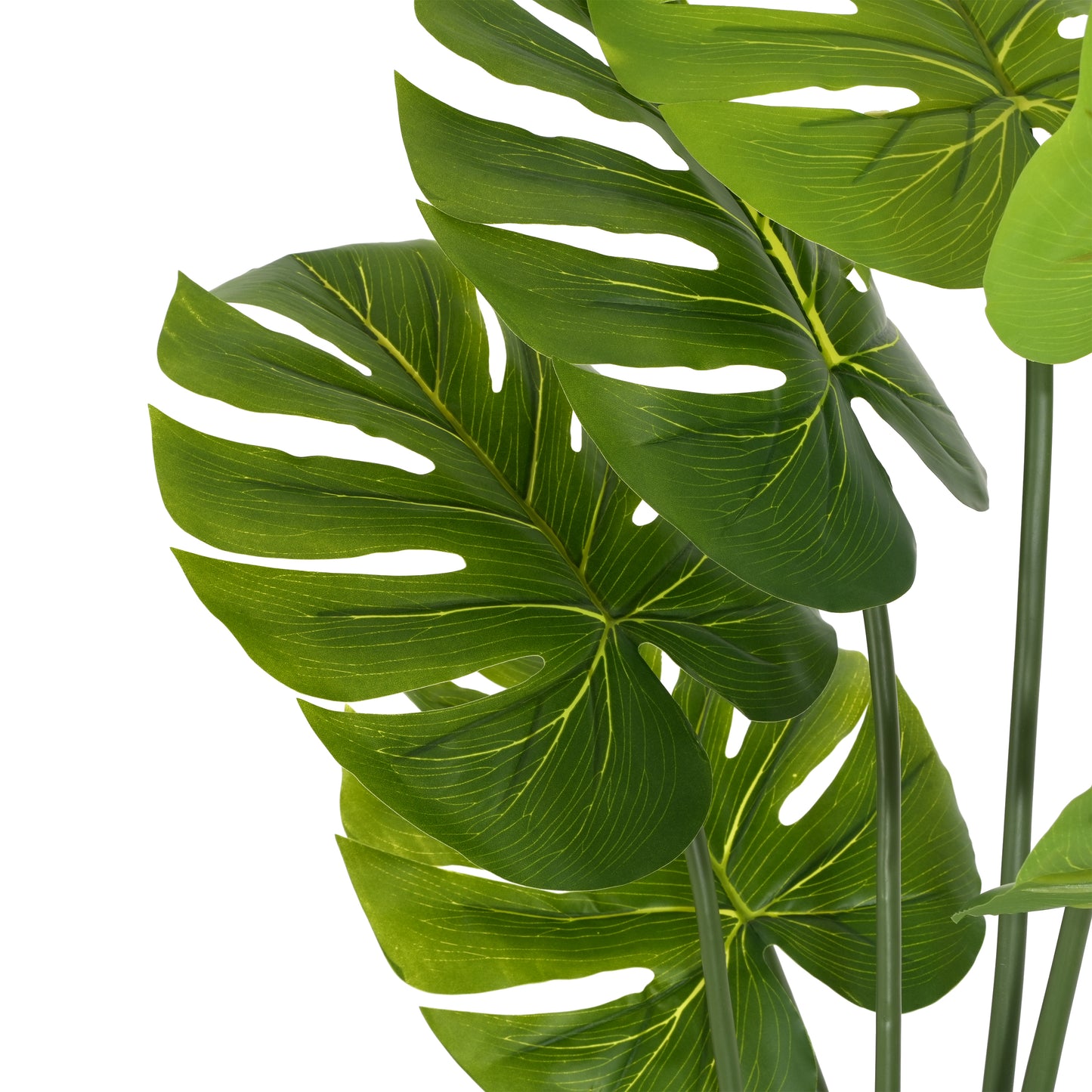 57-Inch Artificial Monstera Deliciosa Plant – Large 4.7-Foot Faux Swiss Cheese Tropical Tree with Weighted 7.6" Black Pot
