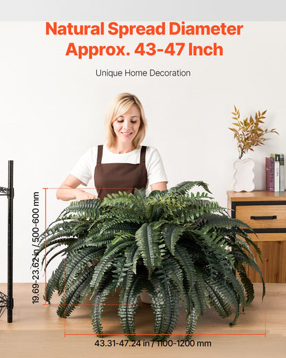 47-Inch Large Artificial Boston Fern Plant – Extra Dense Faux Fern Bush with 88 Lush Branches for Indoor Outdoor Home Decor