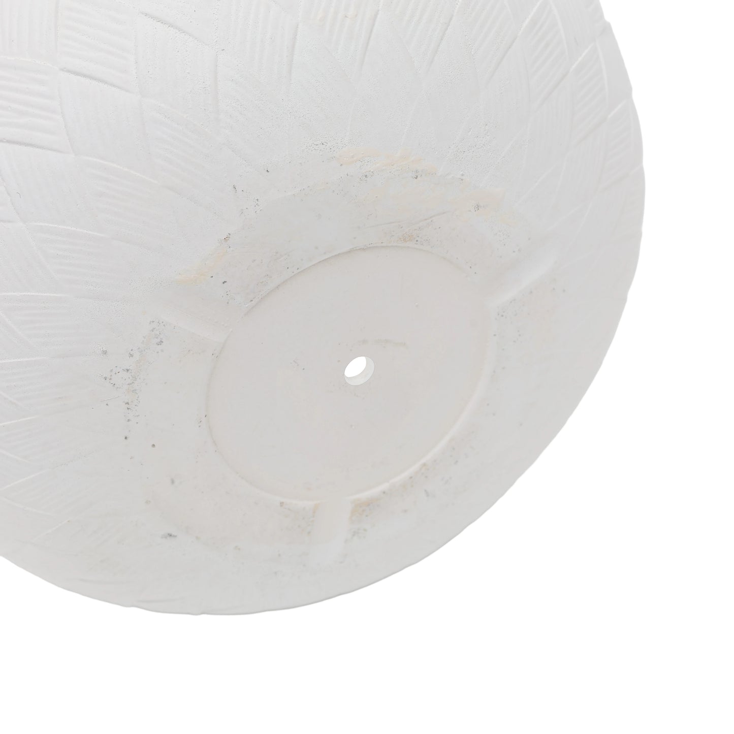 White Round Magnesium Oxide Planter Set – Pack of 3 with Woven Texture & Drainage