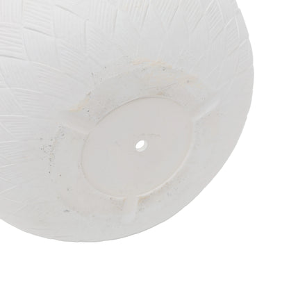 White Round Magnesium Oxide Planter Set – Pack of 3 with Woven Texture & Drainage