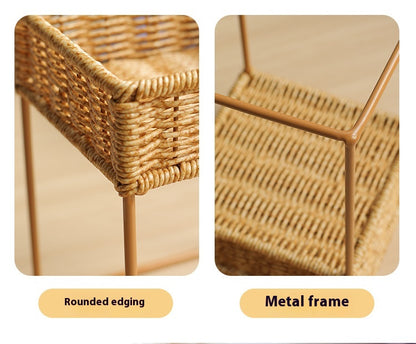 Rattan Plant Stand – Woven Succulent & Flower Pot Holder in 3 Sizes