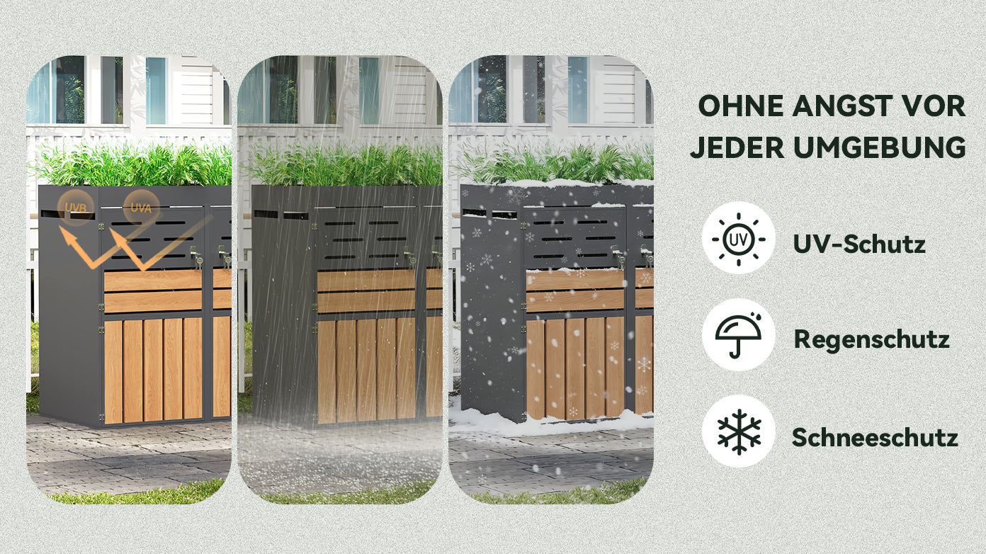 Outdoor Storage Cabinet with Integrated Plant Box