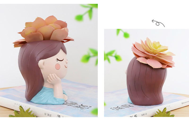 Hand-Painted Miniature Resin Succulent Pots – Durable Desktop Flower Pot Set for Indoor Gardening Plants