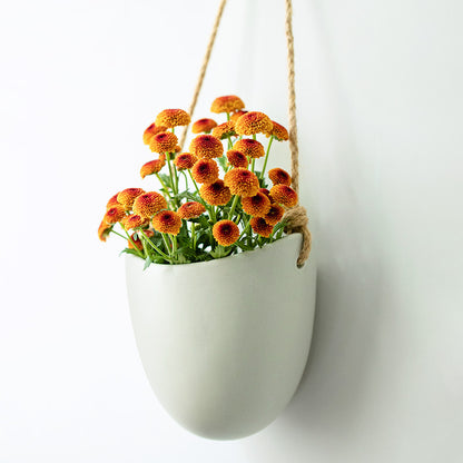 Wall-mounted Flower Pot Half Wall Ceramic Green Plant Free Perforation Balcony