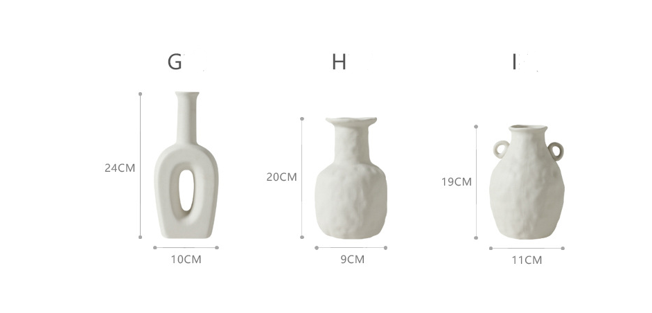 Nordic Minimalist Ceramic Vase Set – Modern Abstract Home Decor