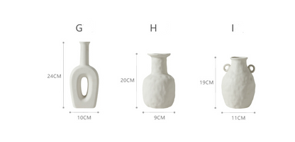 Nordic Minimalist Ceramic Vase Set – Modern Abstract Home Decor