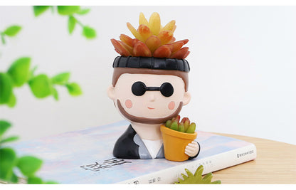 Hand-Painted Miniature Resin Succulent Pots – Durable Desktop Flower Pot Set for Indoor Gardening Plants
