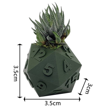RPG Dice Succulent Planter | 3D Geometric Resin Flower Pot | Tabletop Décor