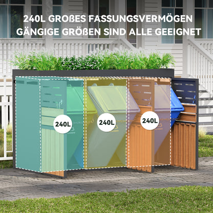 Outdoor Storage Cabinet with Integrated Plant Box