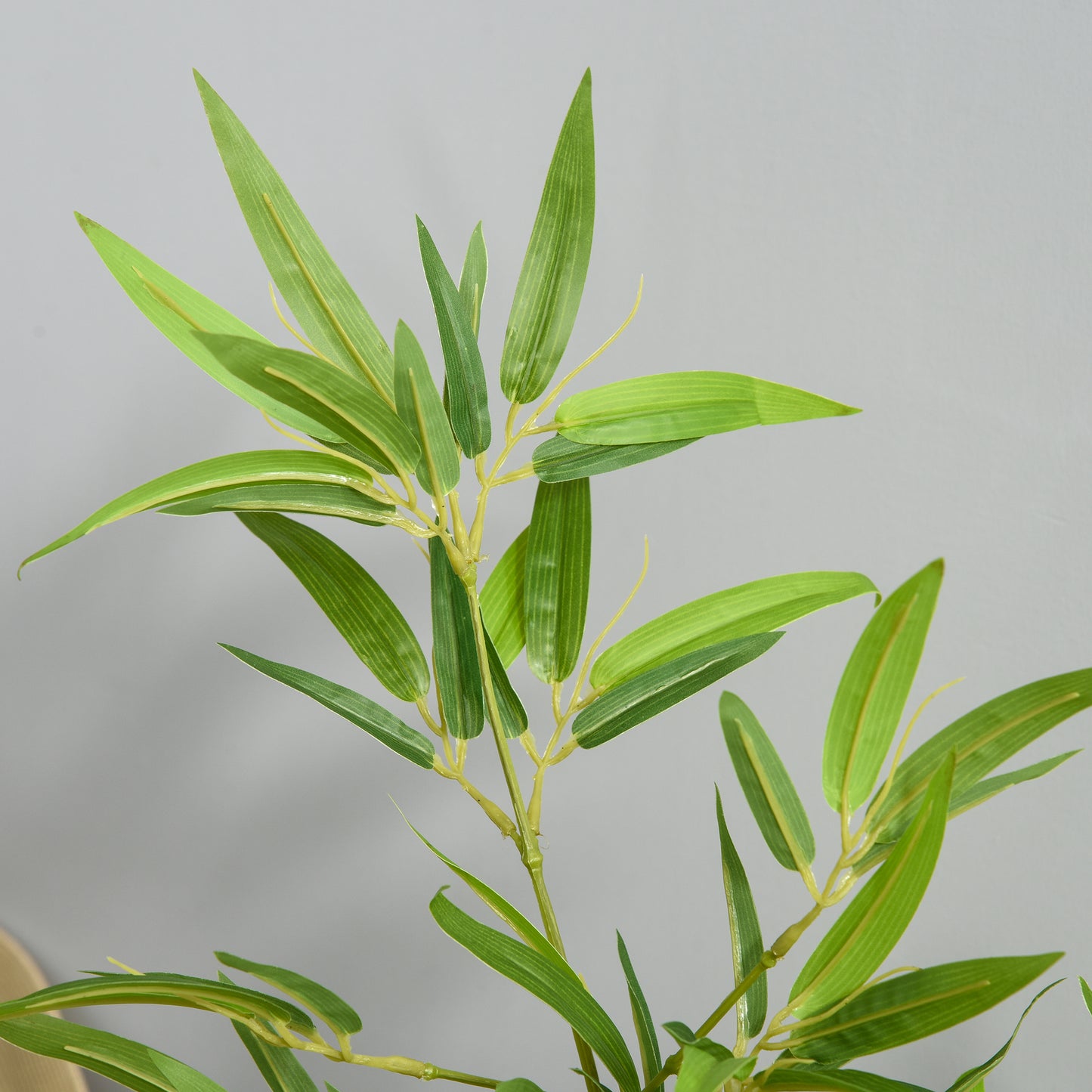 Artificial Bamboo Tree Set of 2 – 120cm Faux Indoor Plant with Weighted Cement Pot