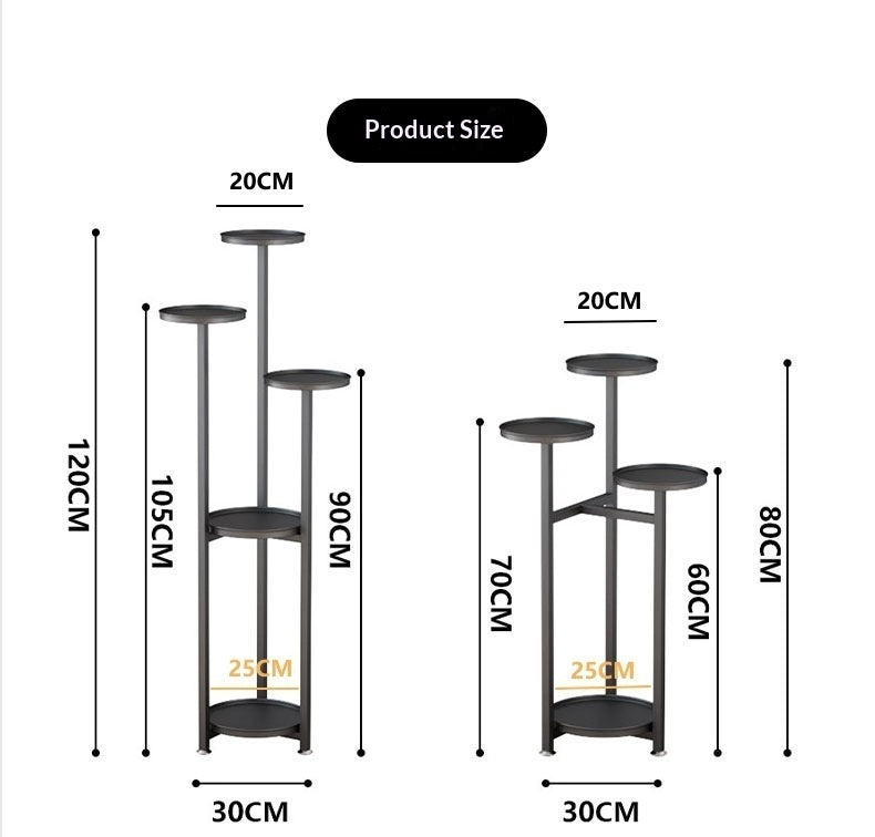 Wrought Iron Plant Stand | Minimalist Floor Flower Pot Rack (80–120cm)