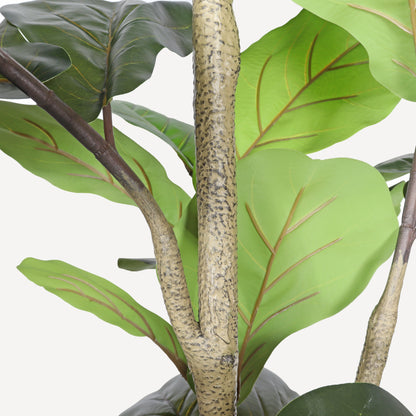7ft Artificial Fiddle Leaf Fig Tree with Black Pot – Tall Faux Indoor Plant