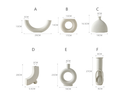 Nordic Minimalist Ceramic Vase Set – Modern Abstract Home Decor