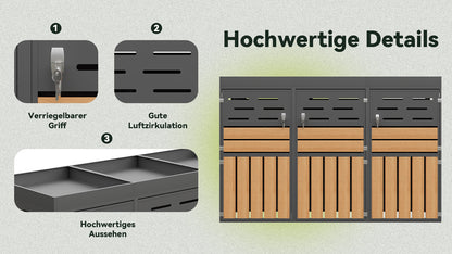 Outdoor Storage Cabinet with Integrated Plant Box