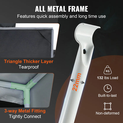 Metal frame with features highlighted on a dark background