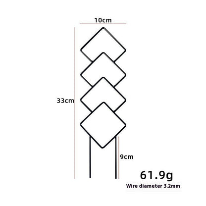 Black iron diamond shape plant climbing support bracket dimensions 10x33cm wire 3.2mm 61.9g – SoilMate Collective